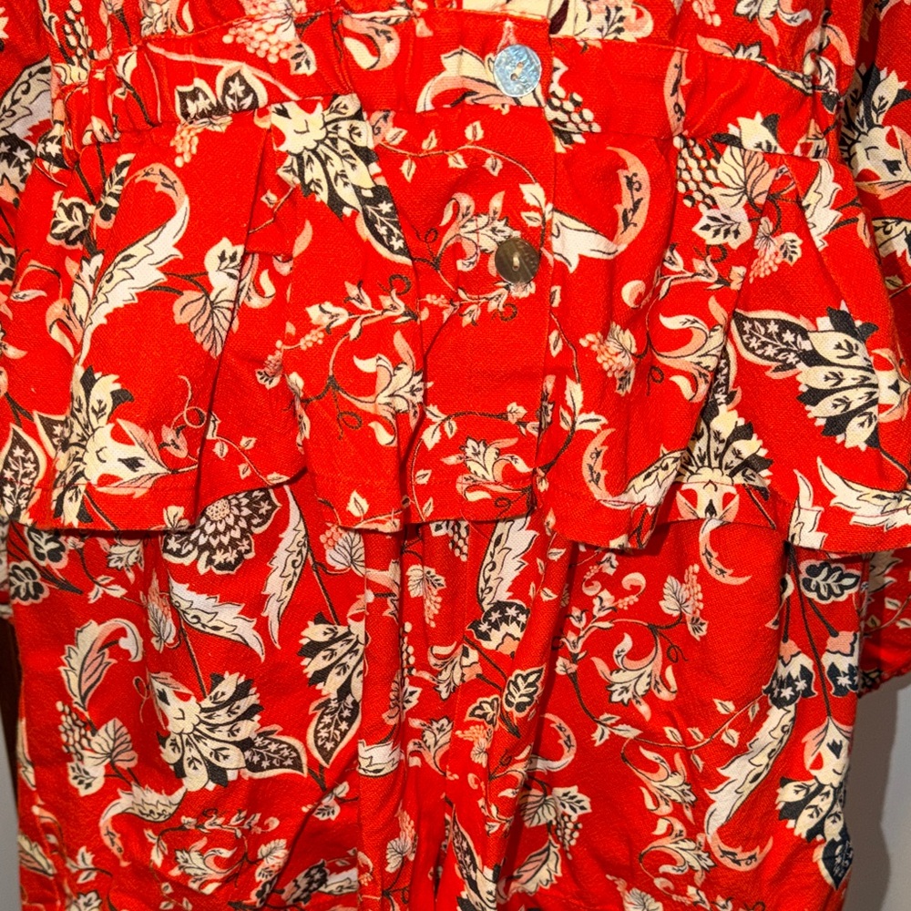 Farm Rio x Anthropologie Long Sleeve Printed Romper NWT M - Picture 6 of 9